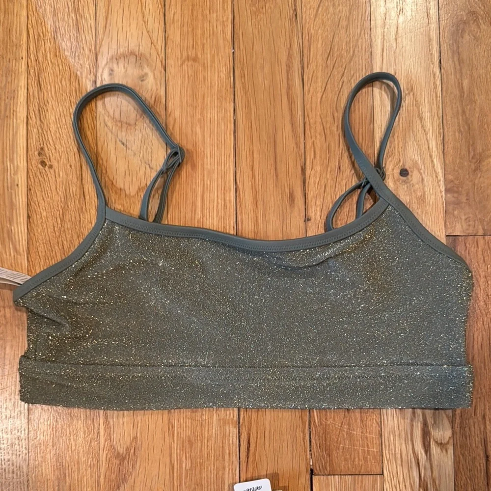 Aerie Glittery Olive Bralette - Picture 2 of 7